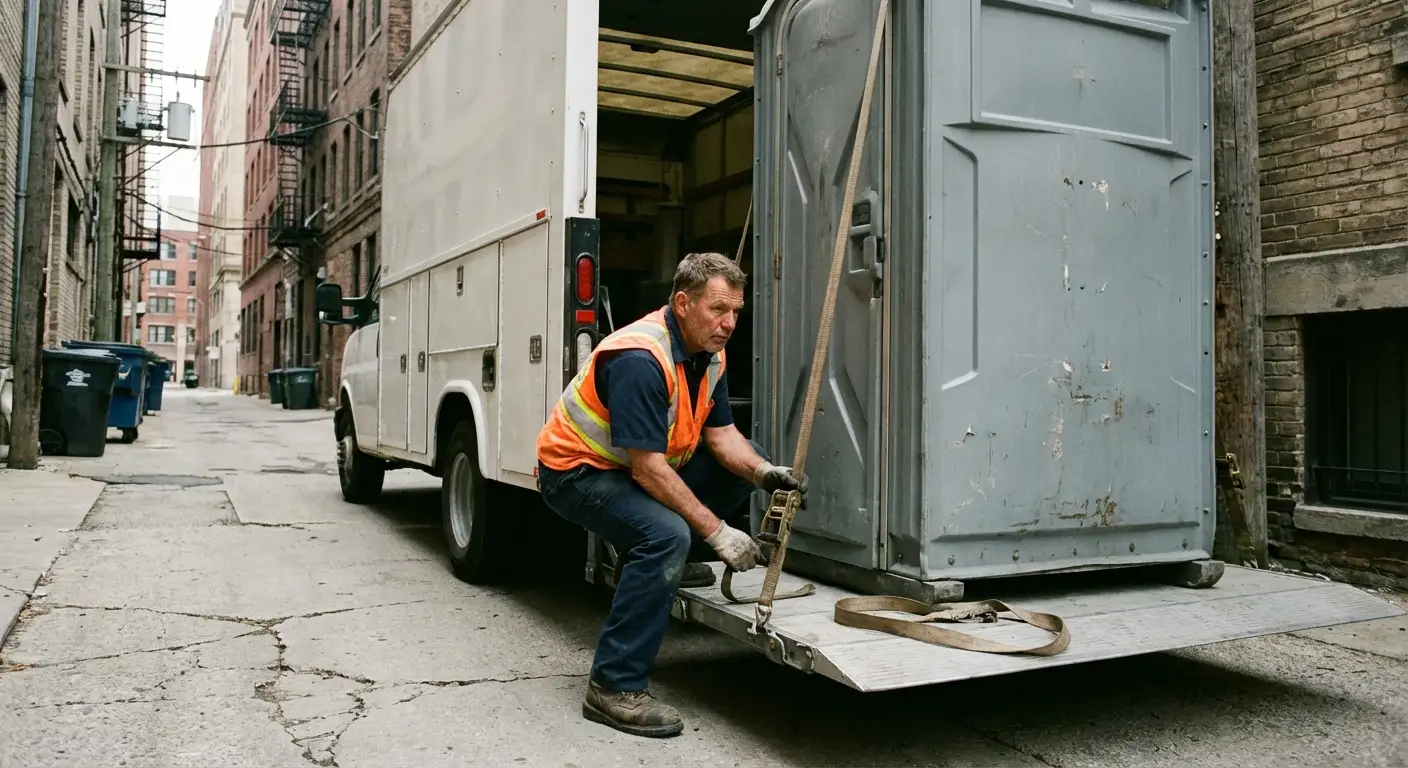 Portable sanitation services in Downtown Parma